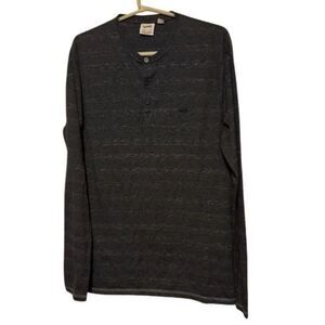 Vans Heritage Size Medium Gray Long Sleeved Henley